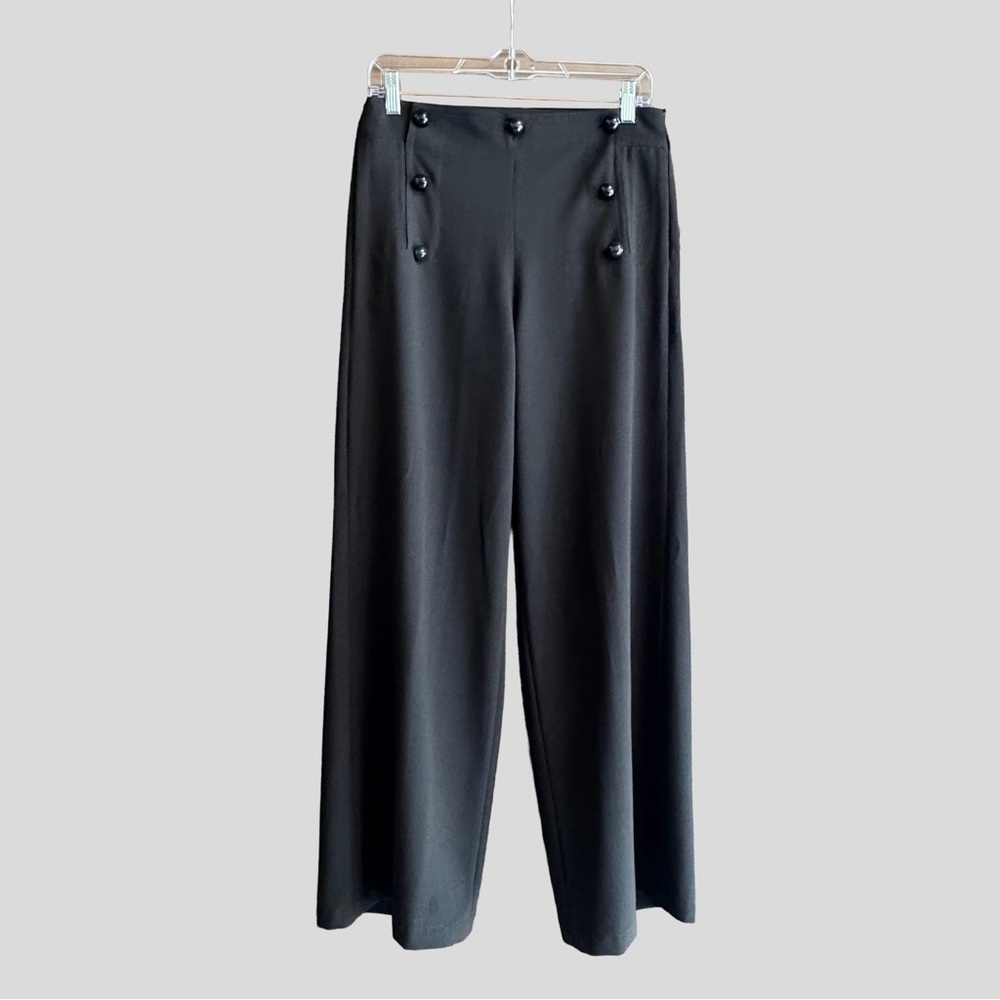 Lenny Niemeyer Black Sailor Wide Leg Pants Trousers Size BR 38